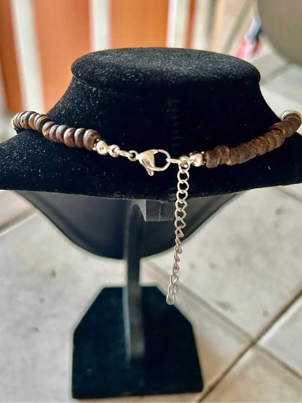 Men's Beaded Necklace with Blue Beads PLEASE SLIDE To the left to see more color